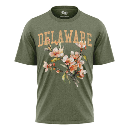 Delaware Peach Blossom Comfort Colors Tee | Botanical Flower Shirt