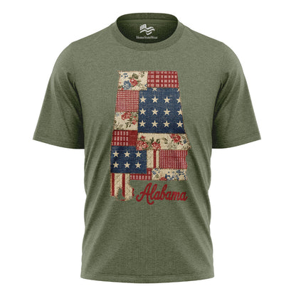 Patriotic Alabama Patchwork T-Shirt