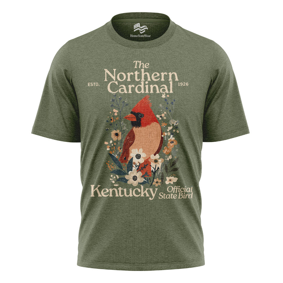 Kentucky Northern Cardinal Tee | Vintage Floral Bird Shirt