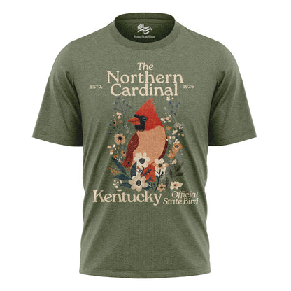 Kentucky Northern Cardinal Tee | Vintage Floral Bird Shirt