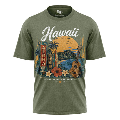 Hawaii Aloha Retro Tropical Beach Vacation Shirt