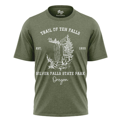 Trail of Ten Falls Oregon Comfort Colors® T-Shirt, Silver Falls Hiking Tee