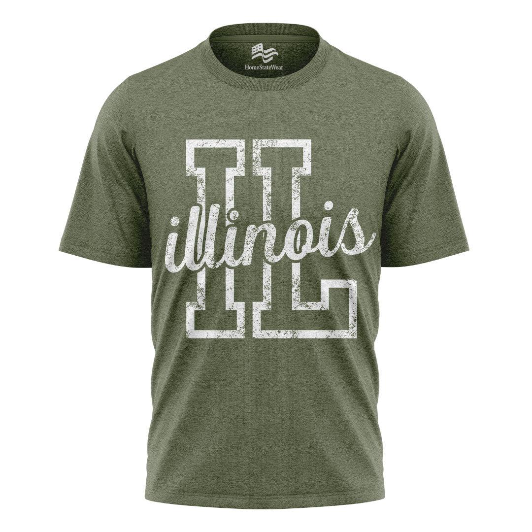 Illinois Comfort Colors Tee | Retro Varsity Pride Shirt