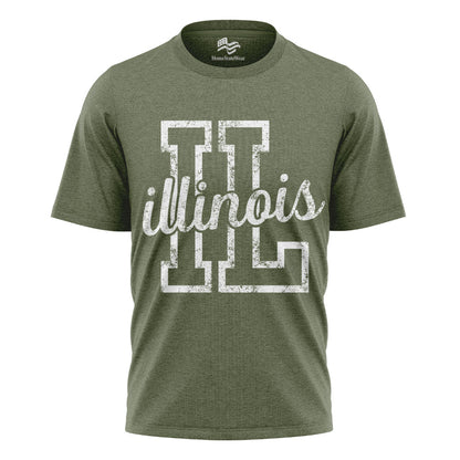 Illinois Comfort Colors Tee | Retro Varsity Pride Shirt