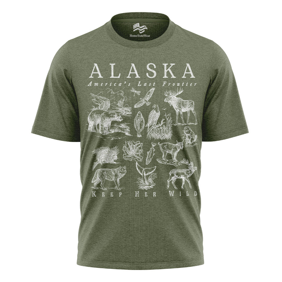 Vintage Alaska Wildlife Comfort Colors T-Shirt | Travel Souvenir Graphic Tee
