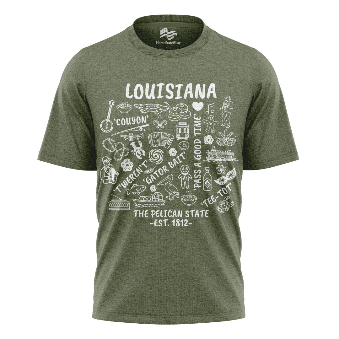 Louisiana Pelican State Tee | Cajun Bayou Graphic Shirt