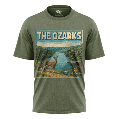 Ozarks Deer Scene T-Shirt, Vintage Missouri State Pride Tee