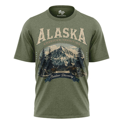 Vintage Alaska Mountain Retro Outdoor Wildlife Tee