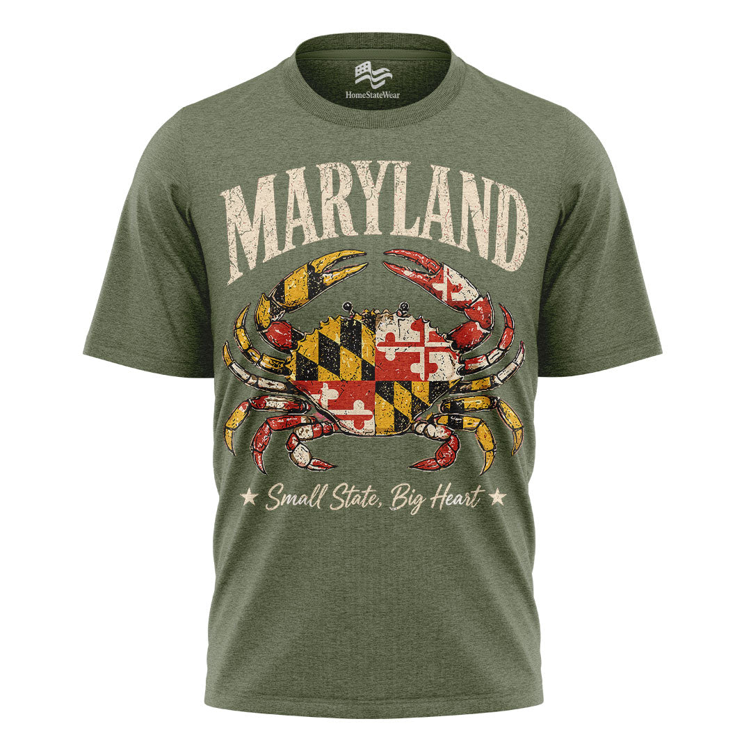 Maryland Crab Flag T-Shirt | Small State Big Heart Tee
