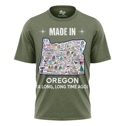 Made In Oregon T-Shirt, Beaver State Map Pride Tee
