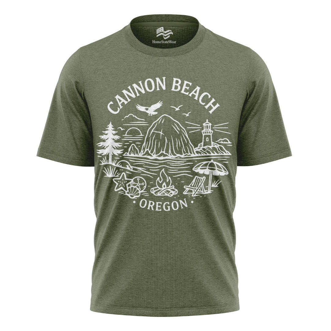 Cannon Beach Oregon Comfort Colors® T-Shirt, Haystack Rock PNW Coastal Tee
