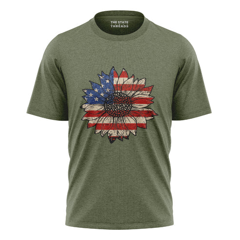 Sunflower USA Flag Vintage Shirt