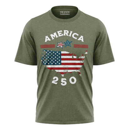 America 250 Years USA Map Flag Shirt
