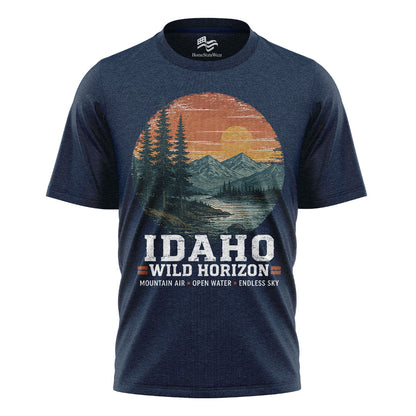Idaho Wild Horizon Tee | Vintage Mountain Lake Shirt