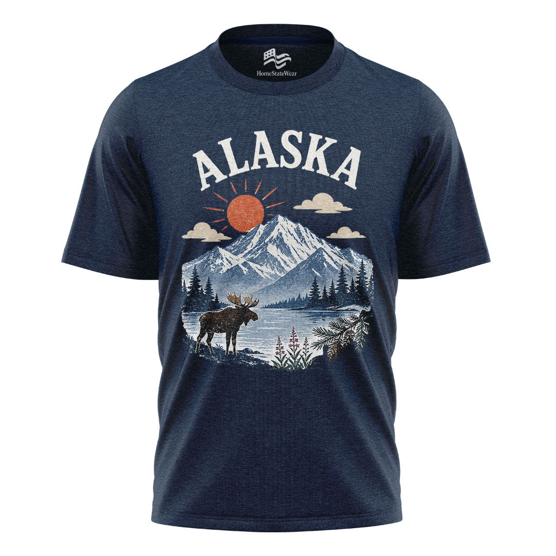 Alaska Moose T-Shirt, Mountain Travel Nature Lover Tee