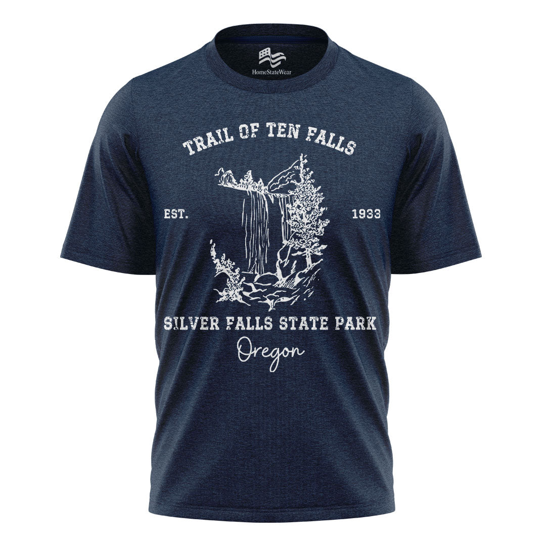 Trail of Ten Falls Oregon Comfort Colors® T-Shirt, Silver Falls Hiking Tee