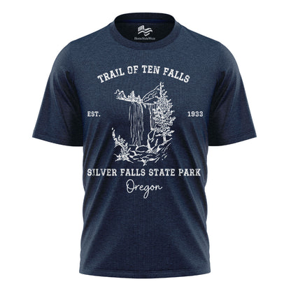 Trail of Ten Falls Oregon Comfort Colors® T-Shirt, Silver Falls Hiking Tee
