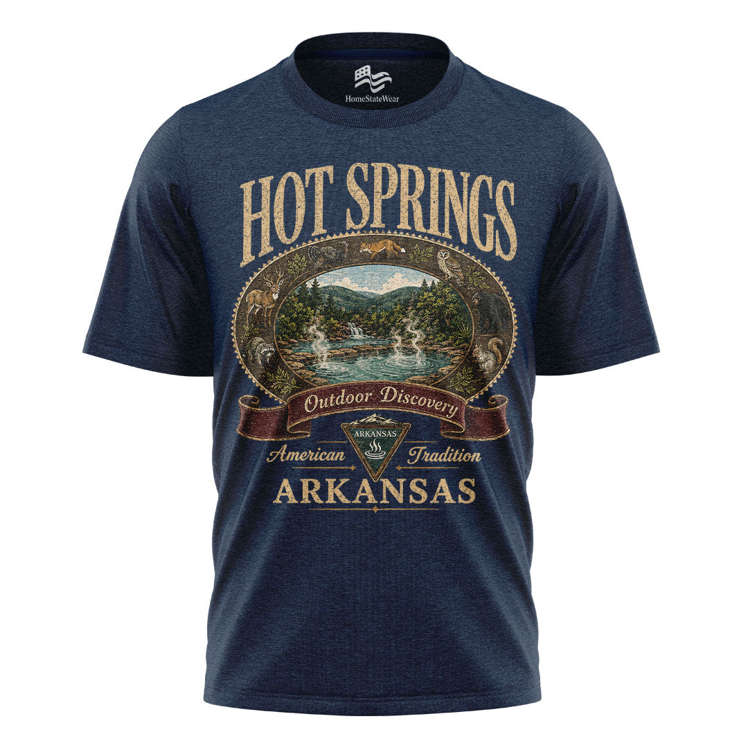Hot Springs Arkansas Comfort Colors Tee | Vintage Outdoor Discovery Shirt