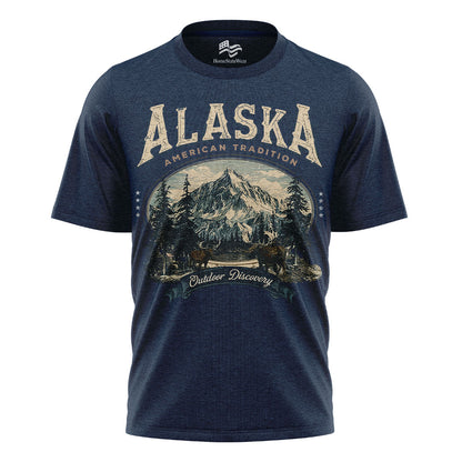 Vintage Alaska Mountain Retro Outdoor Wildlife Tee