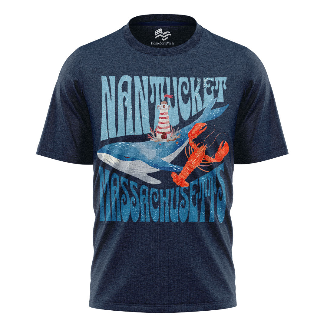 Nantucket Massachusetts T-Shirt | Coastal Lighthouse Tee