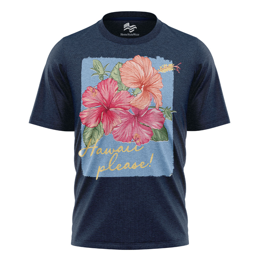 Hawaii Please Hibiscus Comfort Colors Tee | Tropical Vacation Shirt