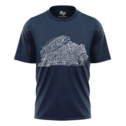 Grey Kentucky Map T-Shirt | Bluegrass State Pride Tee