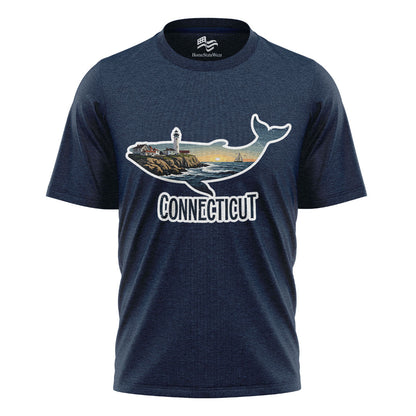 Connecticut Whale Lighthouse Tee | Coastal New England Shirt