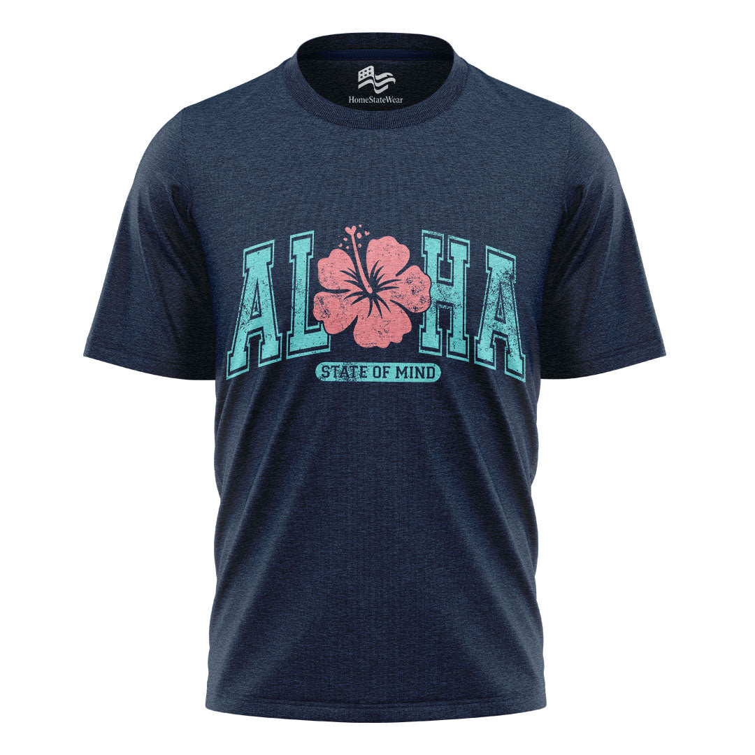 Aloha State of Mind Comfort Colors Varsity Hawaii Hibiscus Shirt