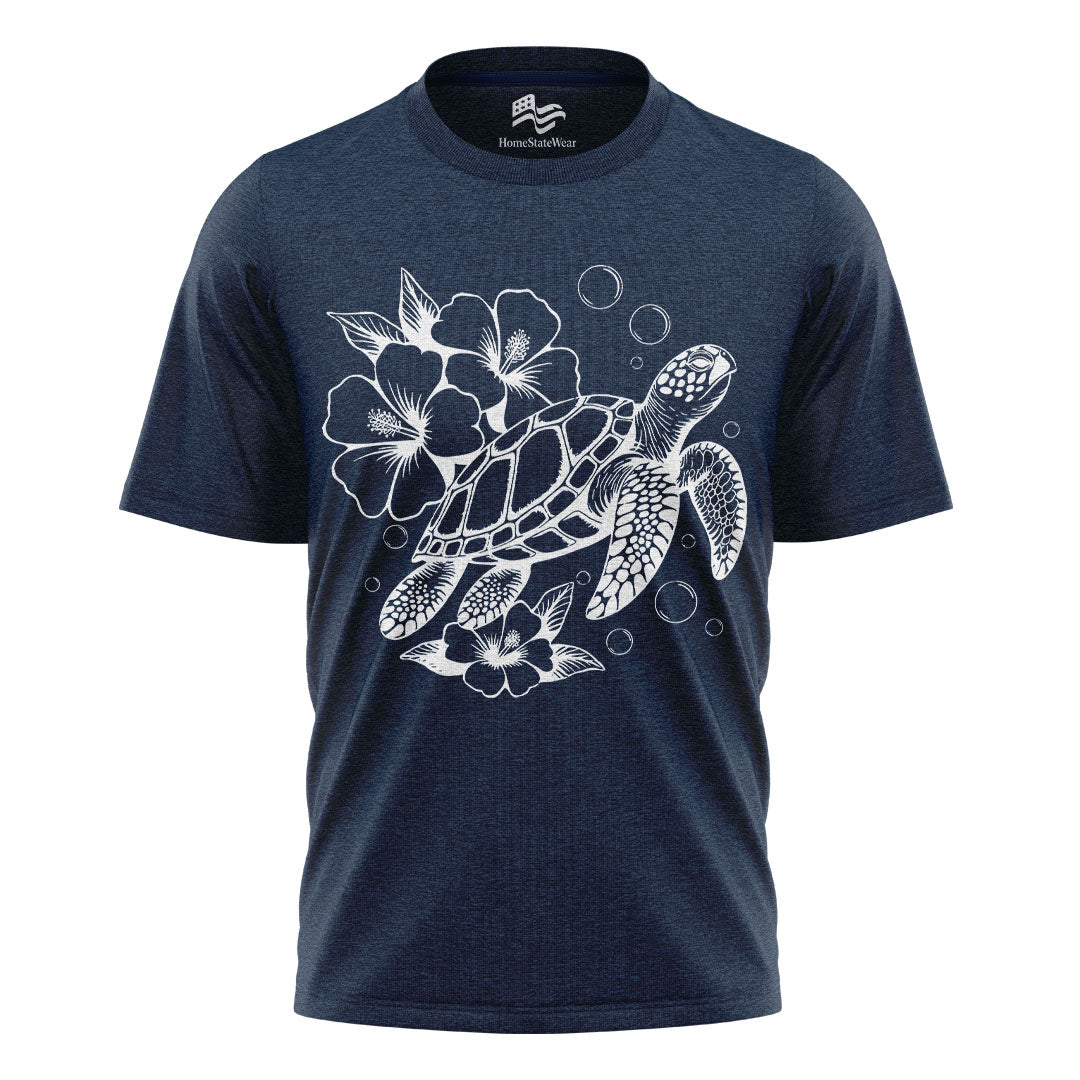 Hibiscus Sea Turtle Hawaiian Beach Vacation Shirt