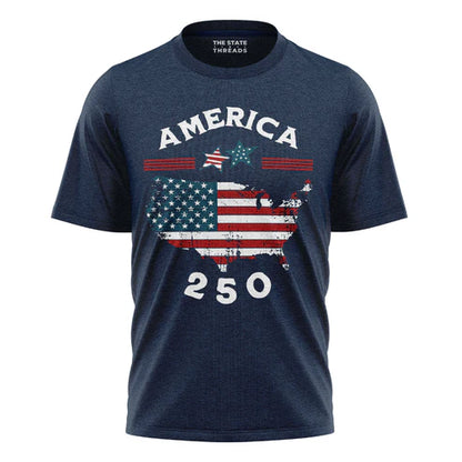 America 250 Years USA Map Flag Shirt