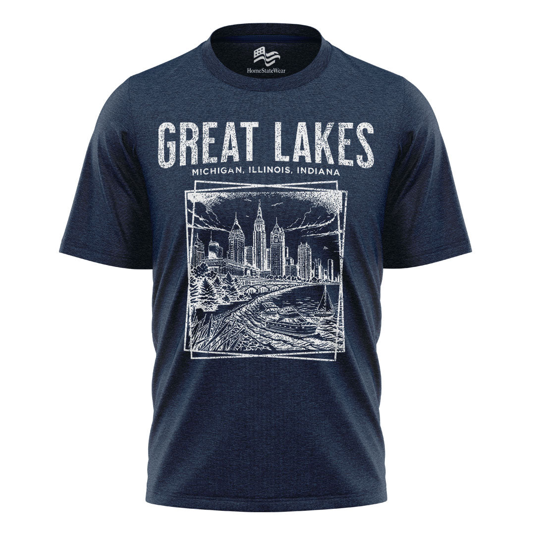 Great Lakes T-Shirt | Retro Lake Michigan Travel Tee