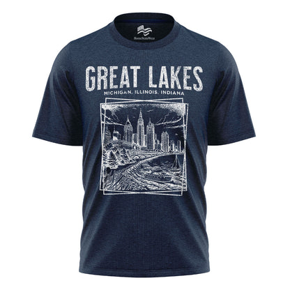 Great Lakes T-Shirt | Retro Lake Michigan Travel Tee