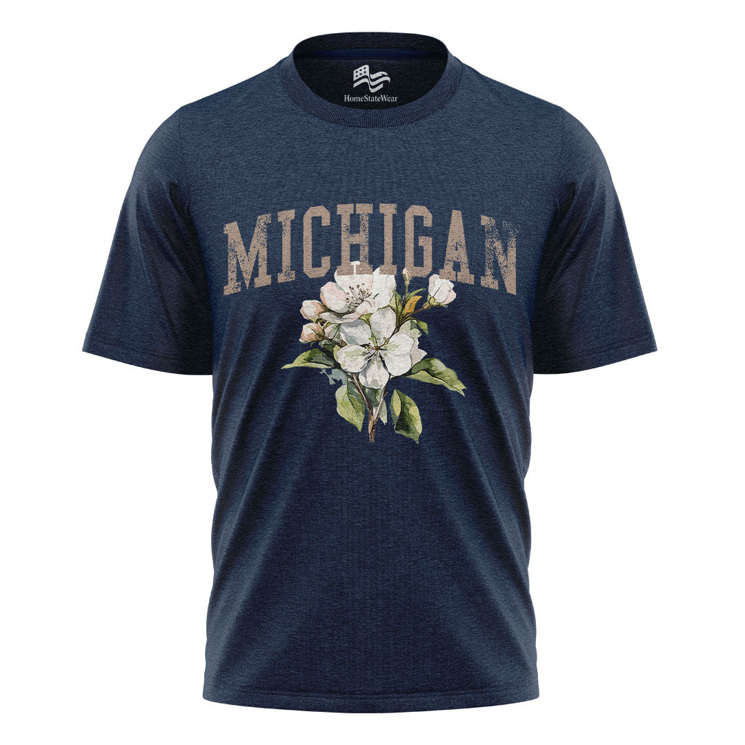 Michigan Apple Blossom Comfort Colors Tee | State Flower Gift Shirt