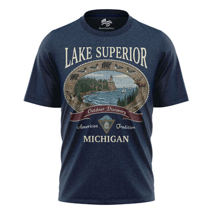 Lake Superior Michigan Comfort Colors Tee | Great Lakes Lighthouse Shirt