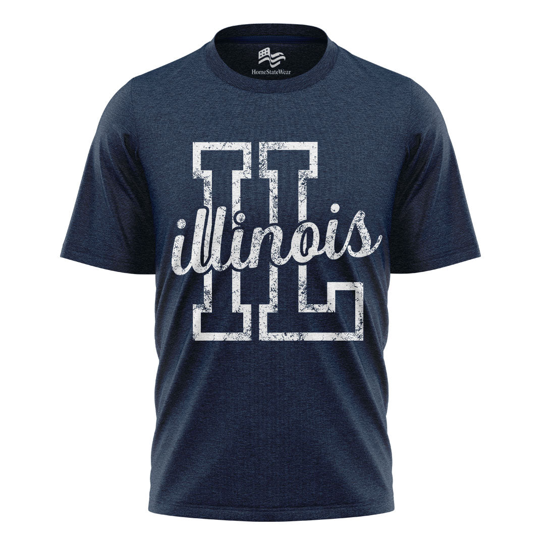 Illinois Comfort Colors Tee | Retro Varsity Pride Shirt
