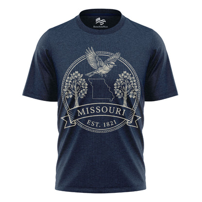 Missouri Statehood T-Shirt, Eastern Bluebird & Dogwood Souvenir Tee