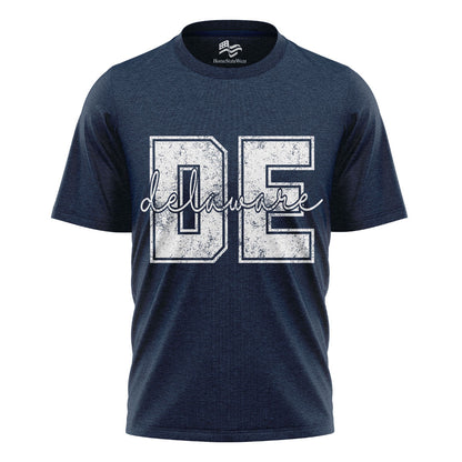 Distressed Delaware Comfort Colors Tee | Retro Varsity State Shirt