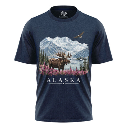 Alaska Moose T-Shirt, Vintage Mountain Wilderness Tee