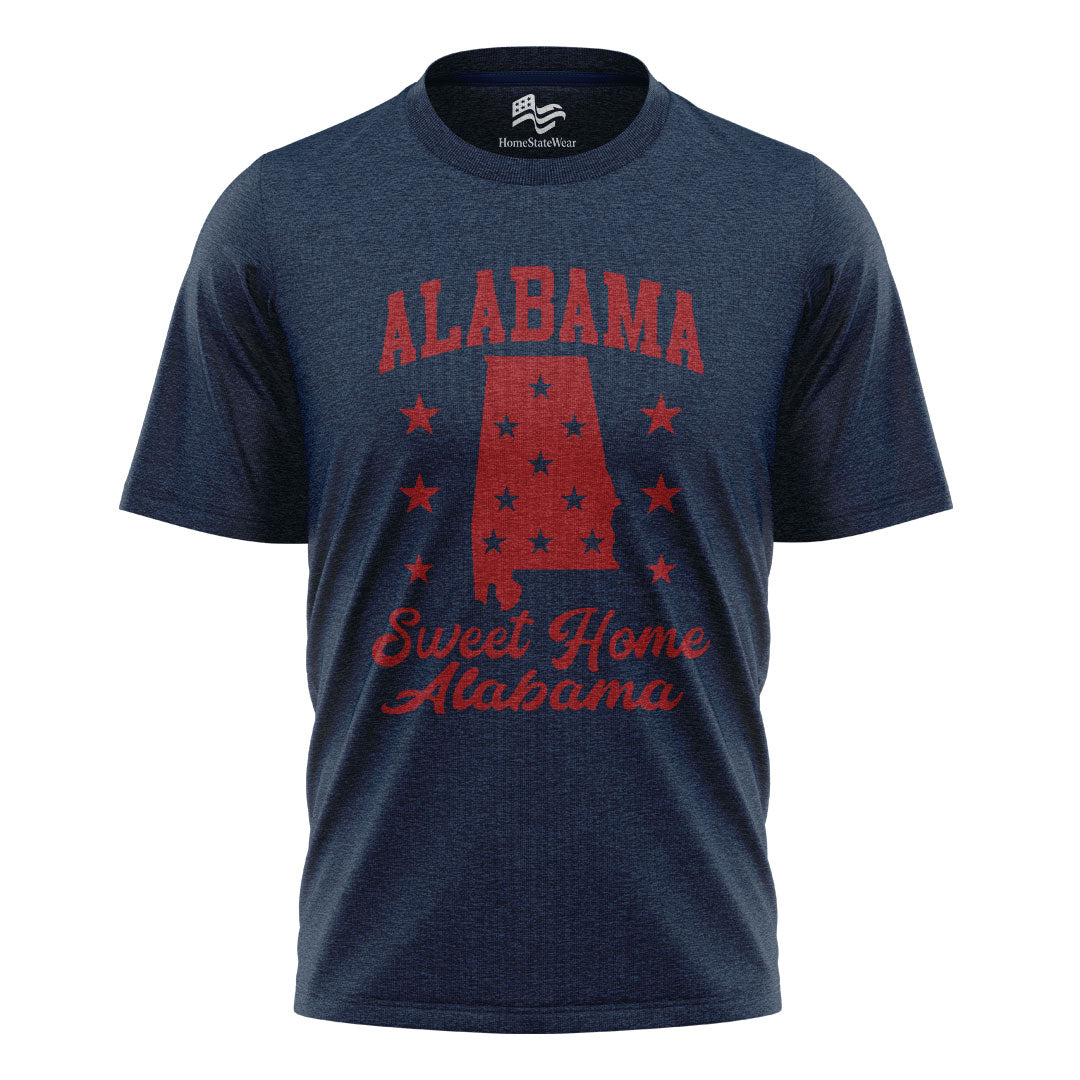 Alabama State Map Stars T-Shirt | Sweet Home Alabama