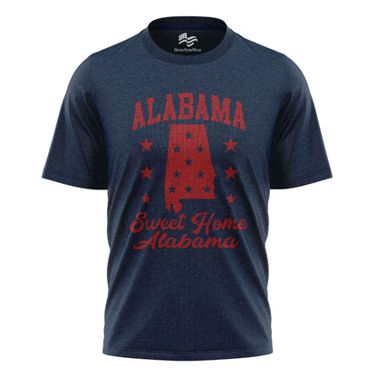 Alabama State Map Stars T-Shirt | Sweet Home Alabama