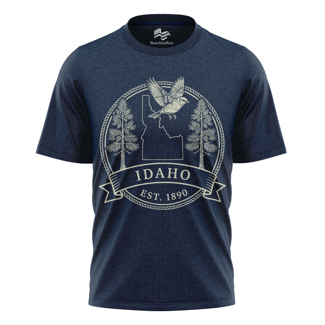 Idaho Est 1890 T-Shirt Mountain Bluebird & White Pine