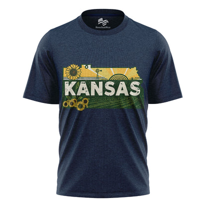 Kansas Home State T-Shirt | Retro Sunflower Travel Tee