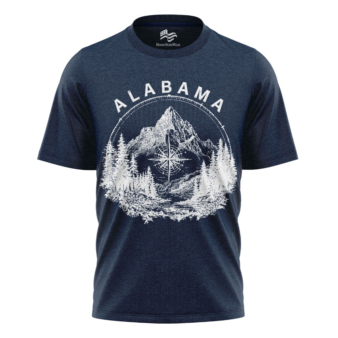 Vintage Alabama Mountain T-Shirt, Compass Graphic Adventure Tee