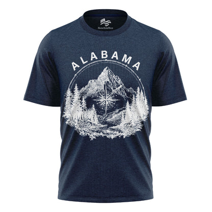 Vintage Alabama Mountain T-Shirt, Compass Graphic Adventure Tee
