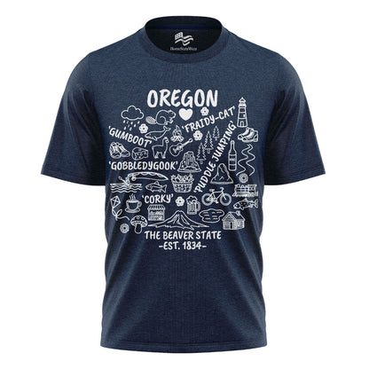 Oregon Coast Vintage Sunset T-Shirt, Pacific Northwest Beach Travel Tee