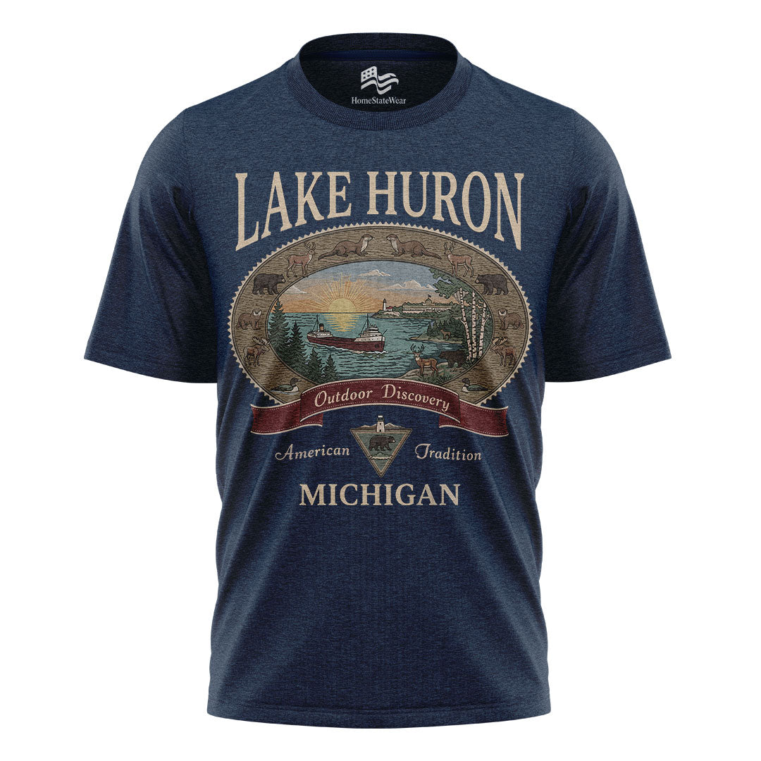 Lake Huron Michigan Comfort Colors Tee | Great Lakes Camping Shirt