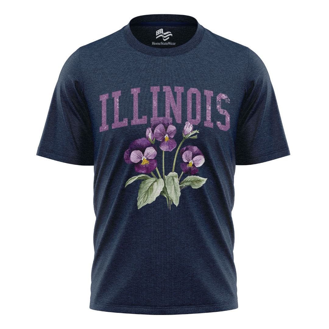 Illinois Violet Comfort Colors Tee | State Flower Gift Shirt