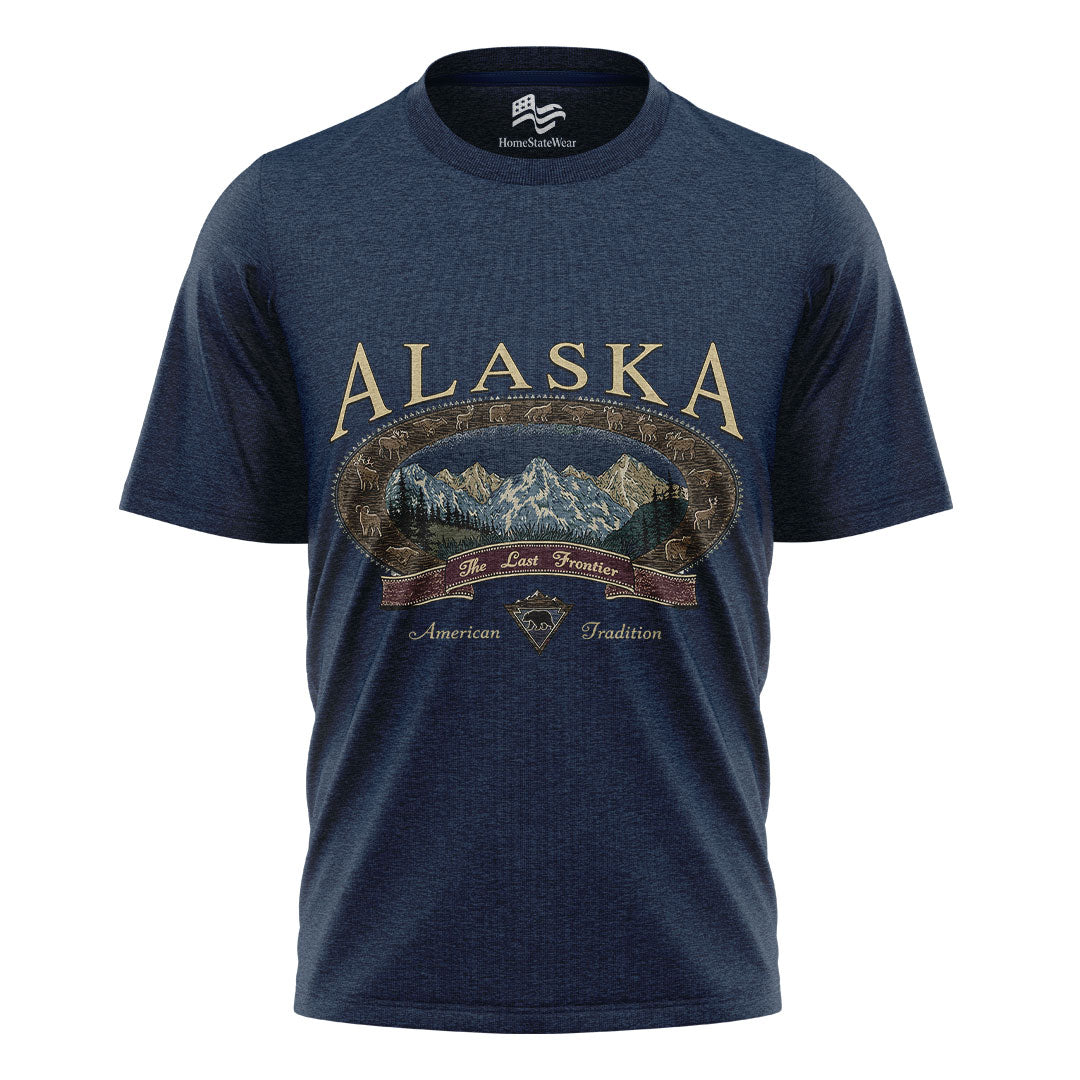 Vintage Alaska Mountain T-Shirt, The Last Frontier Wildlife Tee
