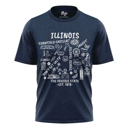 Illinois Icon T-Shirt | Route 66 Midwest Graphic Tee