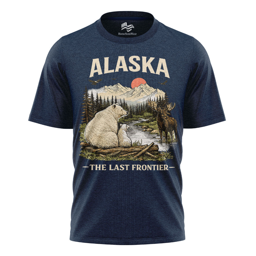 Alaska Wildlife Graphic Tee | Vintage Mountain Adventure Shirt